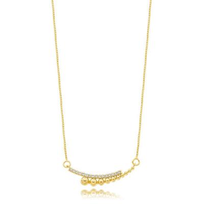 Colar Feminino Atraktiva Jóias Cravejado com Zircônias Banhado a Ouro 18k Dourado