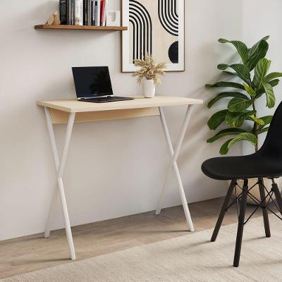 Mesa para Computador X Estrutura em Ferro 90cm Branco com Tampo Off White UP Home