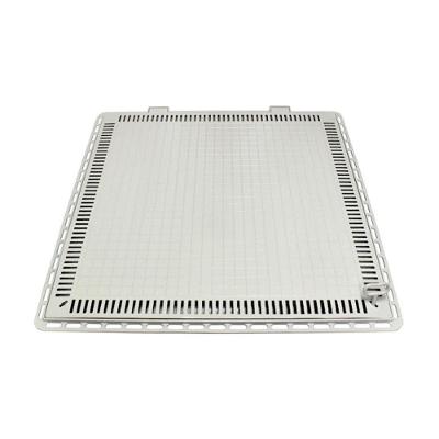 Tampa para Casa de Máquinas Piscina B2 Lisa com Grelha Articulada Branco Industria São Jose