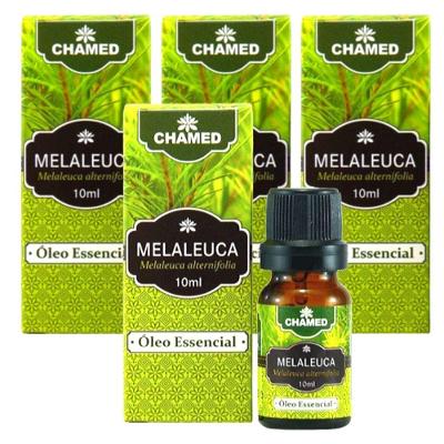 Óleo Essencial de Melaleuca Tea Tree 100% Puro 4 Frascos de 10ml Chamel