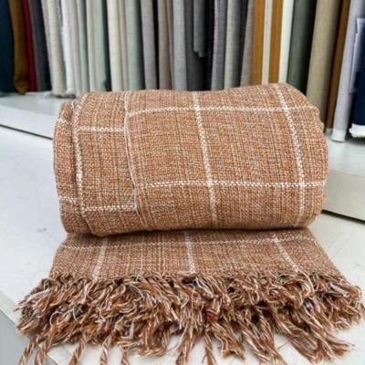 Kit 2 Manta para Sofá 2 e 3 Lugares Algodão Caramelo Mescla Panos do Lar
