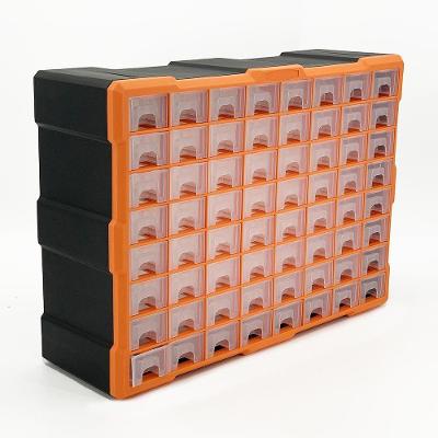 Gaveteiro Plástico 64 Gavetas Organizador para Mesa e Parede Multi