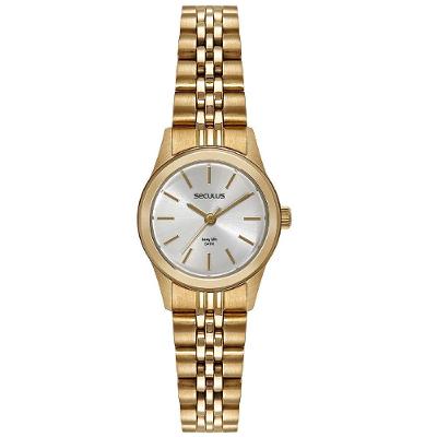 Relógio Feminino 44193LPSVDA1 Analógico Pulseira Aço Inox com Bolsa Dourado Séculus
