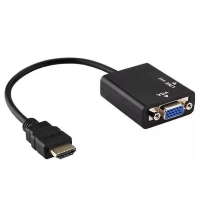 Conversor Adaptador de Vídeo Hdmi para Vga Fêmea KAP-V079 Preto Kapbom