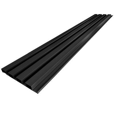 Painel Ripado de PVC 100cmx15cm 7un com 02 Cantoneiras Preto Bariri PVC