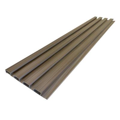 Painel Ripado de PVC 100cmx15cm Kit 7 Peças com Cantoneiras Imbuia para Parede Bariri PVC