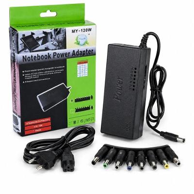 Carregador Universal para Notebook Saída 120W Viagem com 8 Bicos com Proteção e Led Indicador MDM