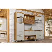 Paneleiro De Cozinha Princesa C/ 2 Portas 3 Gavetas (1 Forno) 64cm Freijo/off White - Nesher - 5