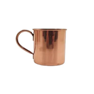 Caneca para Drink Moscow Mule Lisa com Borda e Alça 350ML em Cobre Rig Fundidos