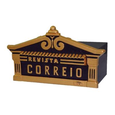 Caixa de Correio para Cartas Ouro Fino Detras 20x40x15cm Dourado Metalmig