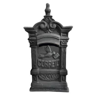 Caixa de Correio Ferro Fundido Pombo Pequena sem Pé 50x27cm para Portão Preto