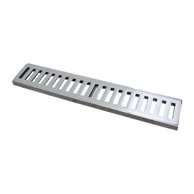 Ralo Grelha Linear com Caixilho Alumínio Polido 20x50cm 7015GDA Prata GDA Industria e Distribuidora