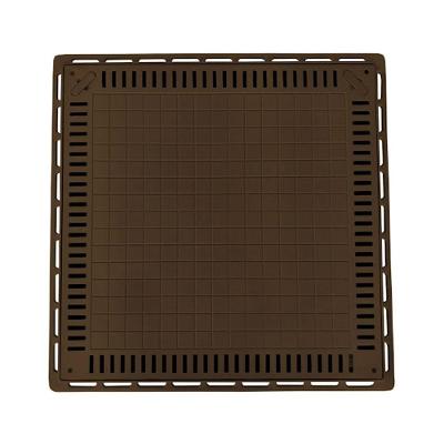 Tampa para Casa de Máquina de Piscina Lisa com Grelha 80x80cm Marrom Industria São Jose