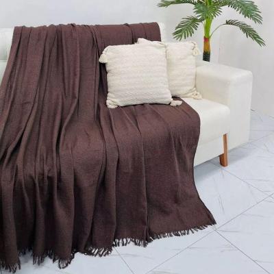 Kit 2 Manta para Sofá Ou Cama 4,00x2,00m Marrom Algodão Super King Panos do Lar