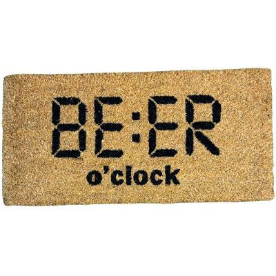 Tapete Beer O'Clock 30cm X 60cm Fibra de Coco Retangular para Entrada Marrom em Casa Tem