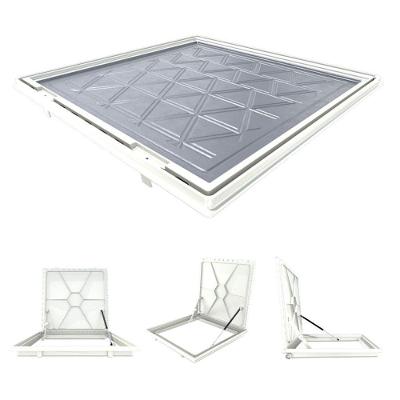 Tampa para Casa de Máquina de Piscina TCM50X50BESPM Articulada Alumínio Bege 50x50cm