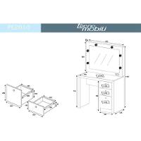 Penteadeira PE-2010 c/ 3 Gavetas e Espelho Branco - Tecno Mobili - 5