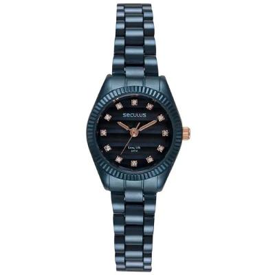 Relógio Feminino 77362LPSVEA1 Analógico Aço Inox Azul Séculus