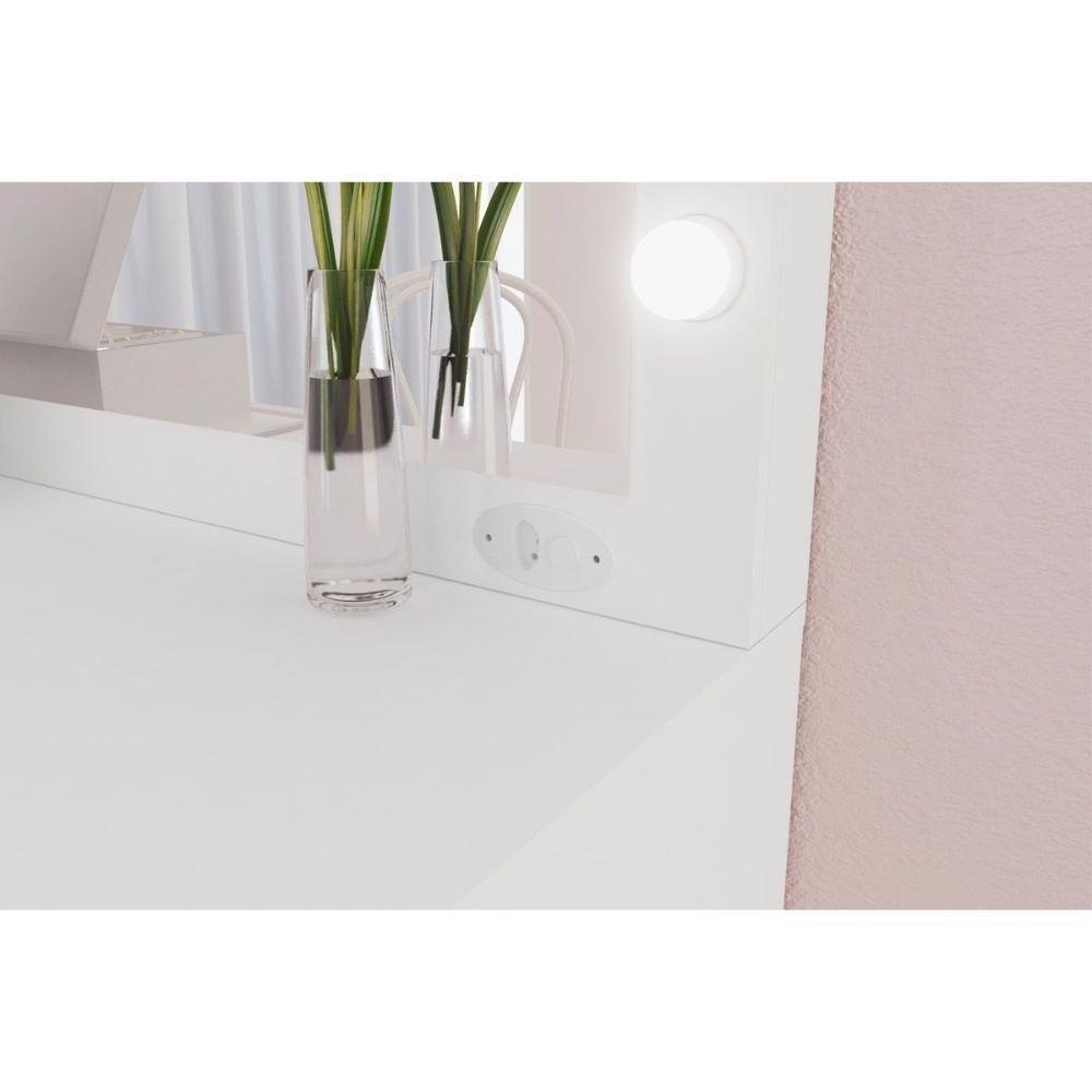 Penteadeira PE-2010 c/ 3 Gavetas e Espelho Branco - Tecno Mobili - 7