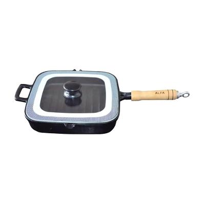 Frigideira Cook Grill Gourmet 1832FA Quadrada em Ferro Fundido 23x23cm Javali