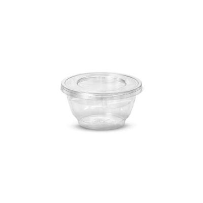 Embalagem Saladeira com Divisória 600ML G633 Transparente para Food Service Galvanotek