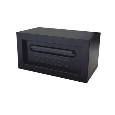 Caixa de Correio de Embutir Popular para Cartas Preta 15x28x14cm Metalmig