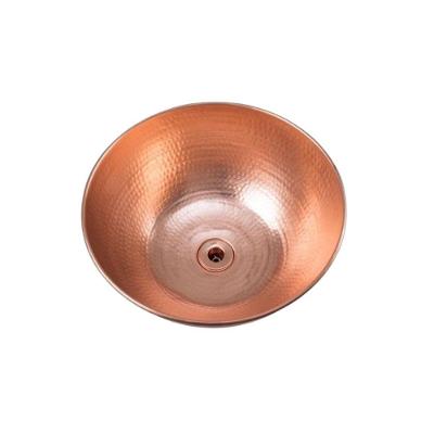 Cuba de Apoio Bojo para Pia 3L em Cobre Puro sem Alças com Válvula para Banheiro Metal Art
