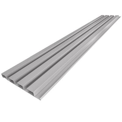 Painel Ripado de PVC 100cmx15cm Kit 7 Peças com 02 Cantos Cinza Bariri PVC