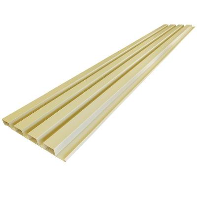 Painel Ripado de PVC 100cmx15cm Kit 7 Peças com Cantoneiras Bege Bariri PVC