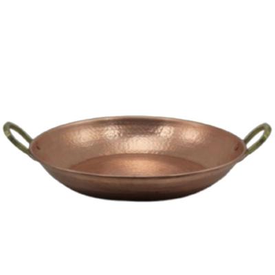 Paellera em Cobre Puro N02 32cm com Alças em Liga de Bronze para Paella e Risotos Metal Arte