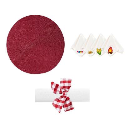 Kit de Mesa Posta 4 Lugares São João com Jogo Americano Vermelho Copa & Cia