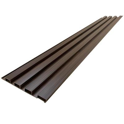 Painel Ripado PVC 100cmx15cm Kit 7 Peças com Cantoneiras Mogno Bariri PVC