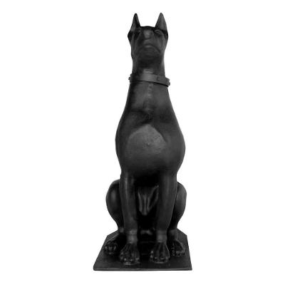 Escultura Cachorro Doberman EC39RIGB para Decoração Preto Rig Fundidos