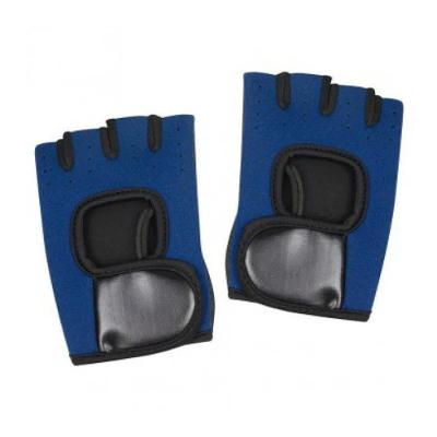 Luva Esportiva Fitness Tamanho g com Palma Antiderrapante Azul Marinho e Cinza Mor