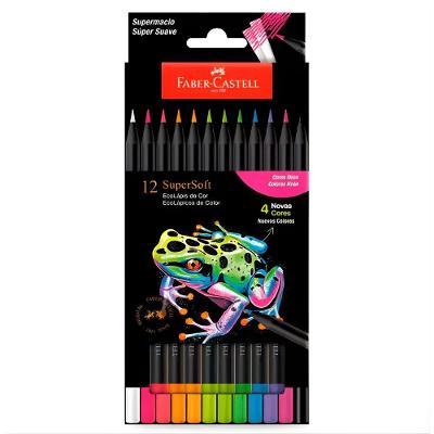 Lápis de Cor Faber-Castell Supersoft Neon Ecolápis Caixa com 24 Unidades Neon