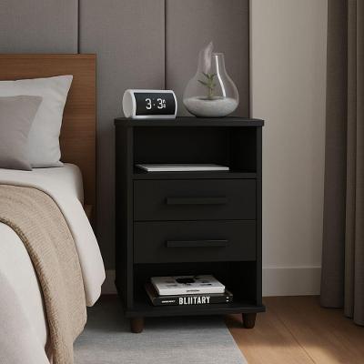Mesa de Cabeceira com 2 Gavetas e Nicho em Mdp para Quarto Ou Escritório Ravilar