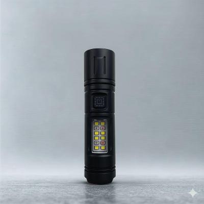 Lanterna Recarregável com Luz Lateral Led Multifunção Usb para Uso Profissional Utimix