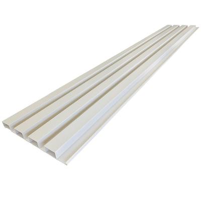 Painel Ripado de PVC 100cmx15cm Kit 7 Peças com 02 Cantos Branco Bariri PVC