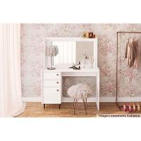 Penteadeira Infantil Luisiana c/ 1 Porta e 2 Gavetas c/ Espelho Branco - Politorno - 2