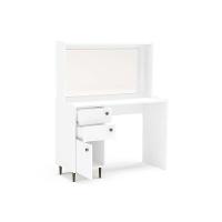 Penteadeira Infantil Luisiana c/ 1 Porta e 2 Gavetas c/ Espelho Branco - Politorno