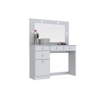 Penteadeira Infantil Chanel c/ 1 Porta e 4 Gavetas c/ Espelho Branco - Henn - 1