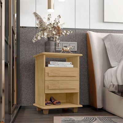 Mesa de Cabeceira Turim 2 Gavetas em MDF Moderno Cinamomo RV Móveis