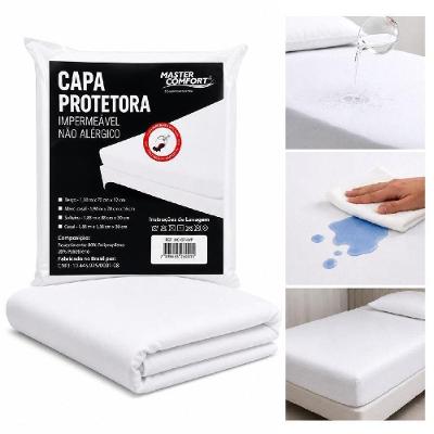 Capa Protetora Impermeável Queen Bem Me Quer 60% Polietileno 40% Polipropileno 158x198cm Branco Yeet