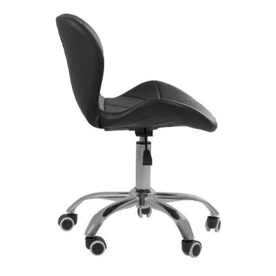 Conjunto 5 Cadeiras Slim Office Secretária Estofada Courino com Rodízios Giratória Preta Decoreshop