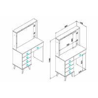 Penteadeira Camarim Juvenil MSM 437 c/ 5 Gavetas e Espelho Branco - Movelbento - 3