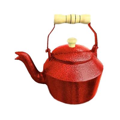 Chaleira Hotel CHAL2LVDF 2L em Alumínio Fundido com Pegador de Madeira para Uso Doméstico Vermelho