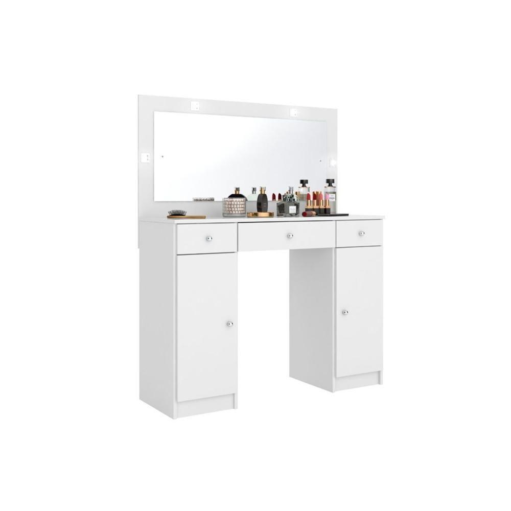Penteadeira Carisma 2 Portas e 3 Gavetas c/ Espelho Branco - Demóbile - 3