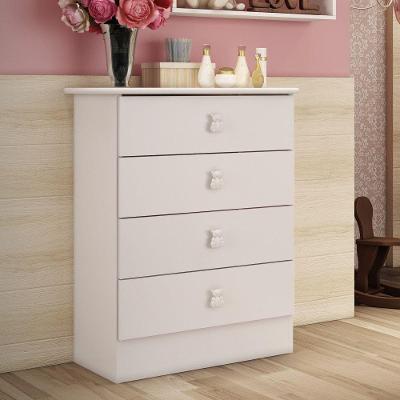 Conjunto Quarto de Bebê Céu Branco com Cômoda 4 Gavetas MDP 59,5cm Percasa Móveis