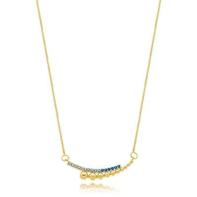 Colar Feminino Atraktiva Jóias Minimalista com Zircônias Banhado a Ouro 18k Dourado
