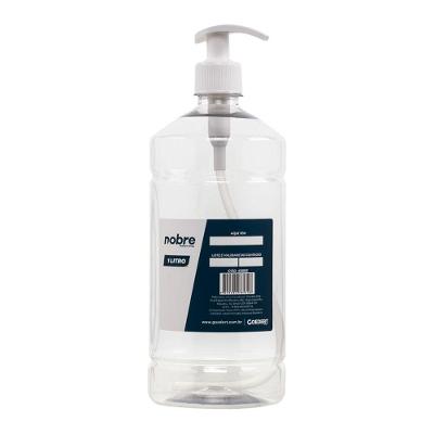 Frasco com Válvula Pump 1000ML para Higiene em PET e Polipropileno Branco Goedert